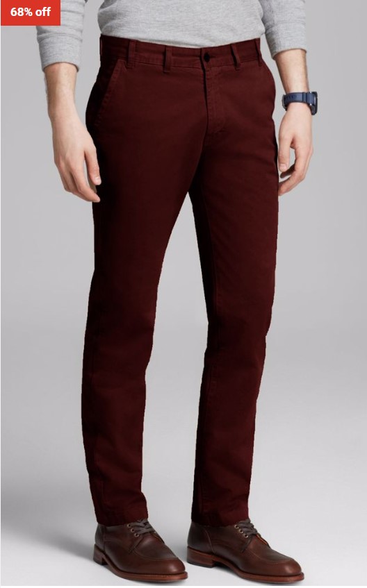 68% OFF Men’s Formal Solid Burgundy Mens Chino Pants $32 (RRP$99)
