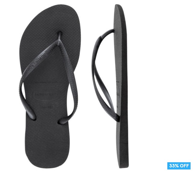 33% OFF Havaianas Slim Thongs – Black $19.99 (Don’t pay $30)