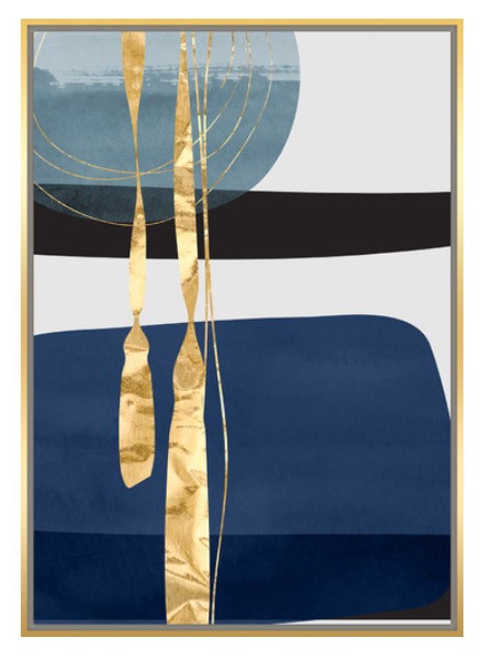 40% OFF Blue & Gold Abstract Framed Canvas Wall Art by Cooper & Co Homewares $179.00 (RRP:$299.00)