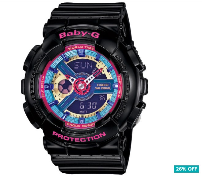 26% OFF Casio Baby-G Women’s 43mm BA112-1A Watch – Black $125 (Don’t pay $169)