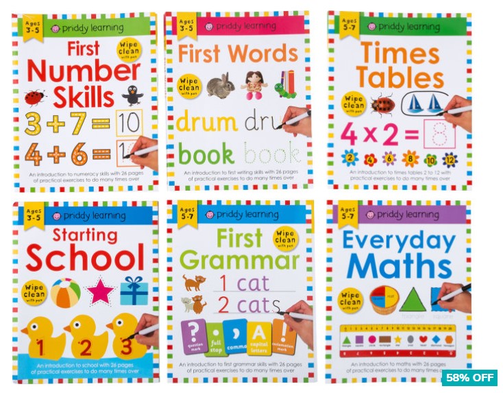 58% OFF Wipe Clean Learning Workbook 6-Pack $24.99 (Don’t pay $59.94)