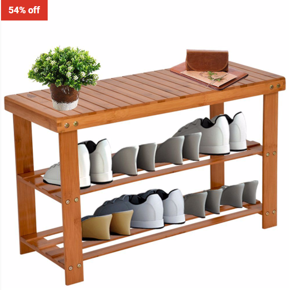 54% OFF 100% Natural Bamboo Shoe Bench/Storage Shelf $36 (RRP$79)