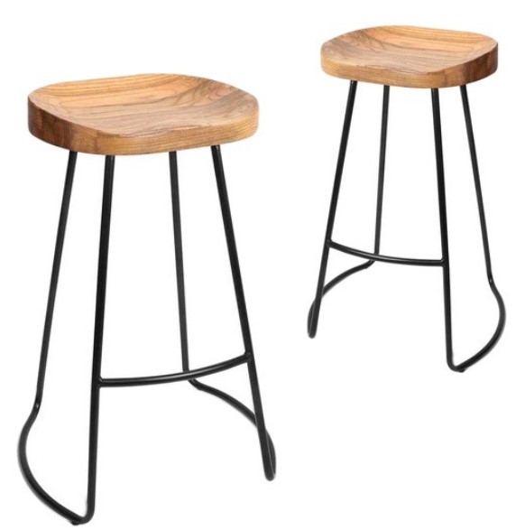 10% OFF 75cm Industrial Moulded Backless Barstools (Set of 2) by Dwell Home $179.00 (RRP$199.00)