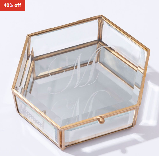 40% OFF Personalised Engraved Jewellery Box – Hexagon $35.99 (RRP$59.99)