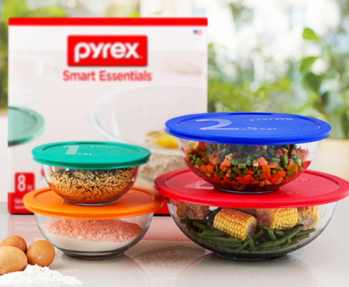 Pyrex 8-Piece Glass Mixing Bowl Set $49.99