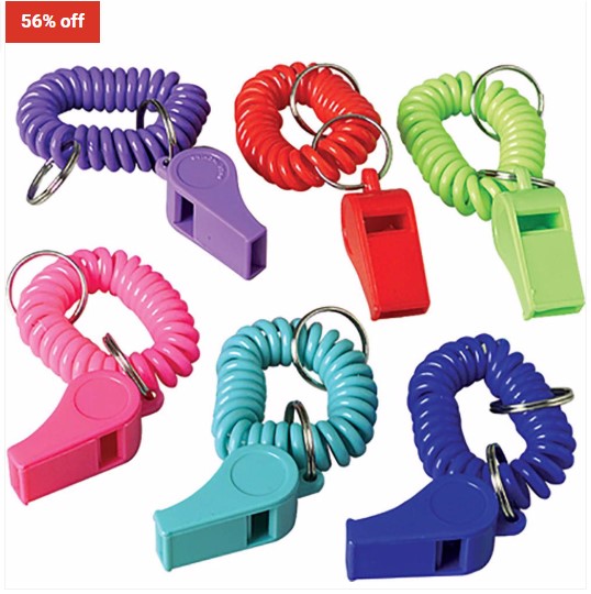 56% OFF US Toy Co Bracelet Whistle Keychains 12 Pack $4 (RRP$9)