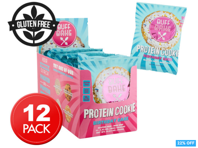 22% OFF 12 x Buff Bake Protein Cookies Birthday Cake 80g $34.99 (Don’t pay $44.95)