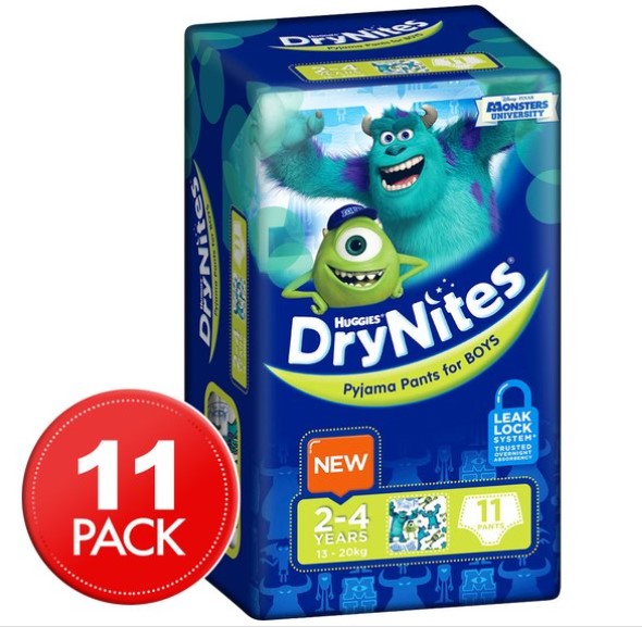 Huggies DryNites Pyjama Pants Boys 2-4 Yrs 11pk $11.99