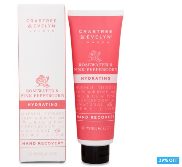 39% OFF Crabtree & Evelyn Rosewater & Pink Peppercorn Hydrating Hand Recovery 100g $19.99 (Don’t pay $33.12)