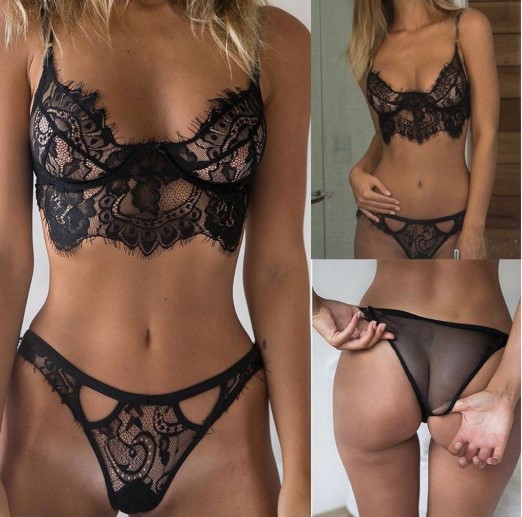 NO Lace Bralette and Briefs Lingerie Sets $9