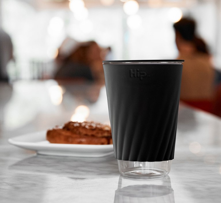 Hip Travel Cup Glass Midnight & Coral 355 $14.95 (RRP $19.95)