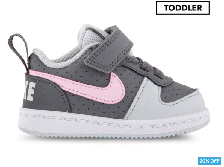 20% OFF Nike Toddler Girls’ Court Borough Low Shoe – Cool Grey/Pink Foam $39.99 (Don’t pay $49.99)