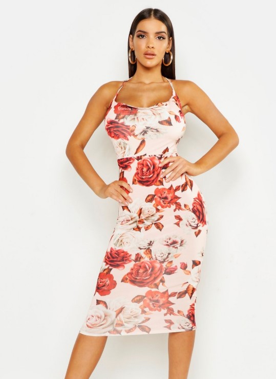 24% OFF Large Floral Cowl Neck Midi Dress £15.20 (RRP£20.00)