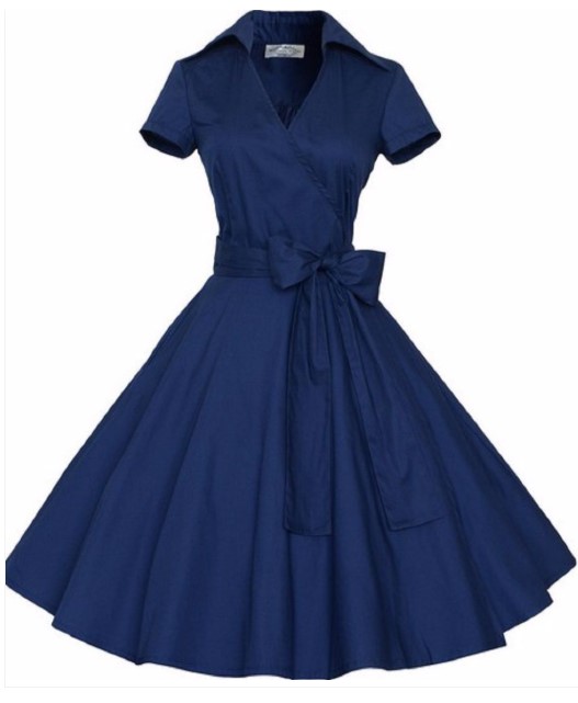 Retro Inspired Dresses Navy Blue $19