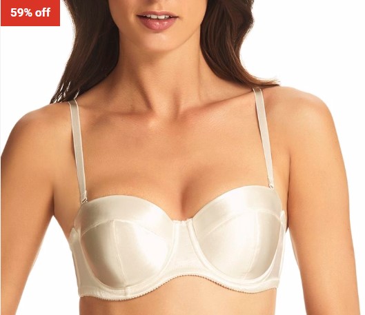 59% OFF Fine lines Stretch Satin Strapless Bra Ivory $17.95 (RRP$44)