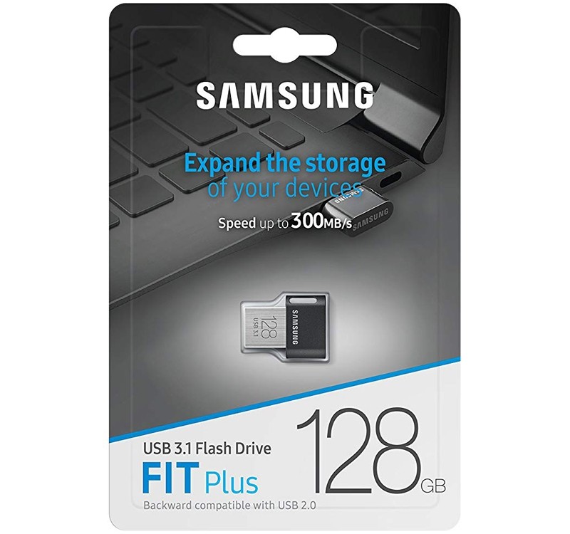 Samsung 128GB FIT Plus USB3.1 Flash Drive, up to 300 MB/s $49.00