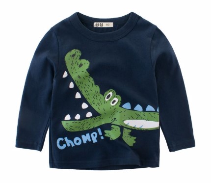 Casual Kids Darkblue Boy Cotton Long Sleeve T-Shirt $9