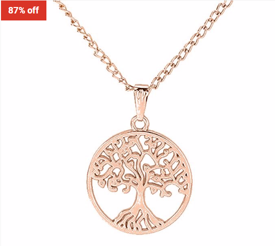 87% OFF Riakoob 18K Rose Gold Tree Of Life Necklace $19 (RRP$144)