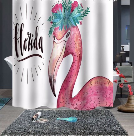 Home Décor & Storage Flamingos Polyester Shower Curtain 180*180CM $25