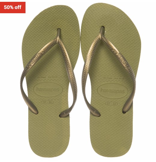 50% OFF Havaianas Green Camo Slim $14.99 (RRP$29.99)