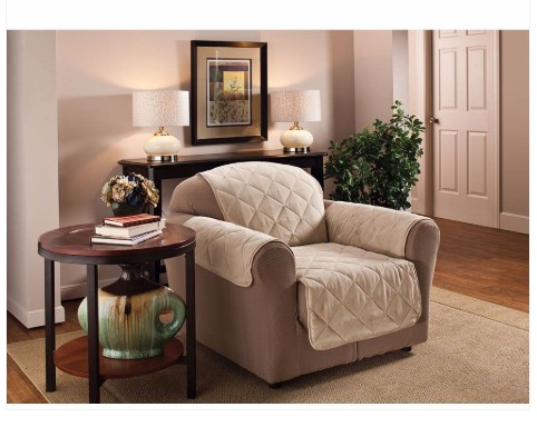 44% OFF Jeffrey Home Abigail Suede Furniture Protector Chair – Natural $32 (RRP$57)