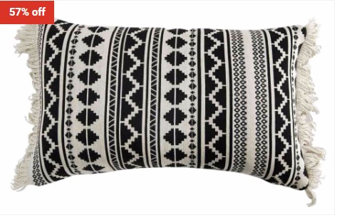 57% OFF RAYELL Jacquard Cushion – Yasmine – B+W – 50×30 $19 (RRP$44.70)