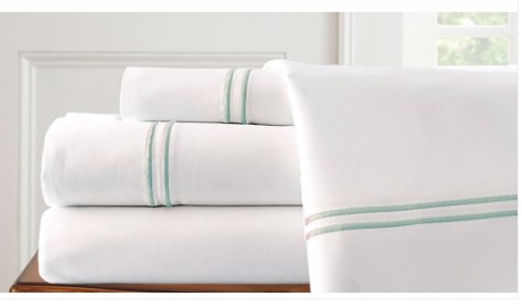 86% OFF Amrapur Overseas 1000TC Cotton Rich 4 Piece Sheet Set Double Marrow Hem Queen – White/Soft Jade $69 (RRP$486)