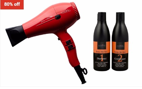 80% OFF Cabello Professional Hair Dryer Pro 4600 – Red + Shampoo + Conditioner ‘Keep Me Hot’ $59 (RRP$289.99)