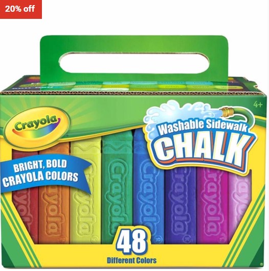 20% OFF Crayola 48 Washable Sidewalk Chalks -Cray-512048 $9.99 (RRP$12.49)