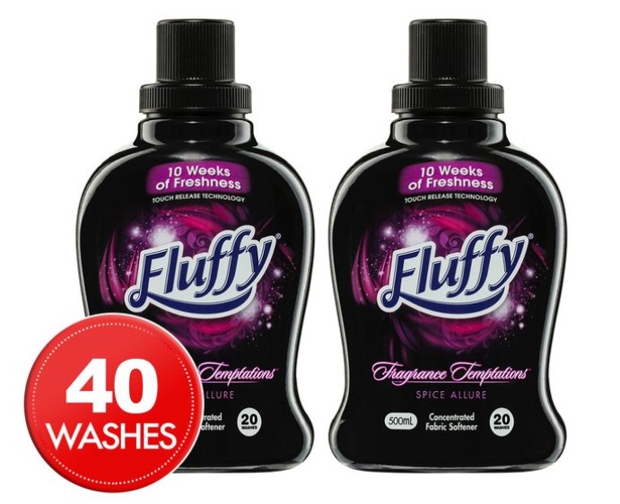 2 x Fluffy Fragrance Temptations Fabric Softener Spice Allure 500mL $6.98