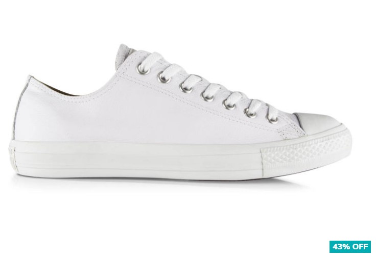 43% OFF Converse Chuck Taylor Leather Ox – Optic White $68 (Don’t pay $120)