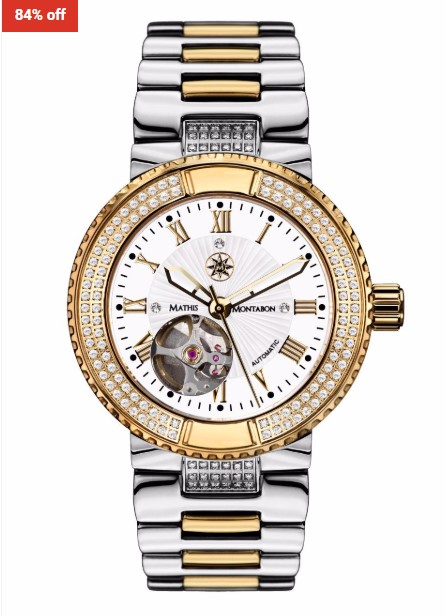 84% OFF Mathis Montabon Stainless Steel Wristlet Mm-12 Reveuse Gold White $501.80 (RRP$3101)