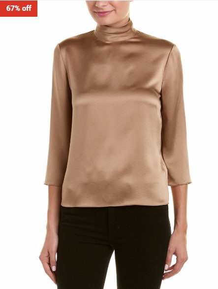 67% OFF Vince Mock Neck Silk Blouse $141.40 (RRP$423)