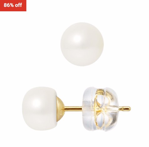 86% OFF Atelier Saint Germain Earrings – White Freshwater Pearls 6-7 mm – Yellow Gold $65 (RRP$473)
