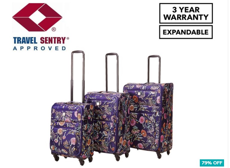 79% OFF Madison Avenue 3-Piece Bouquet Collection Expandable 4W Trolleycase Set – Blue Floral $149 (Don’t pay $737)