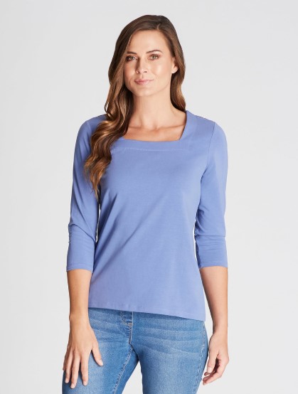 Square Neck 3/4 Sleeve Tee $20.00 (Was$24.99)