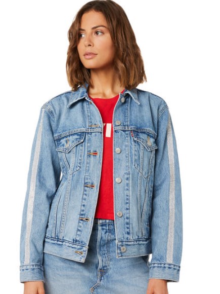 Tux Stripe Ex Bf Trucker Jacket $101.97 (RRP$169.95)