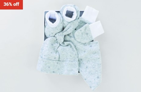 36% OFF Sheridan Kiah Beanie and Bib Set Multi Star Print Marl $44.95 (RRP$69.95)