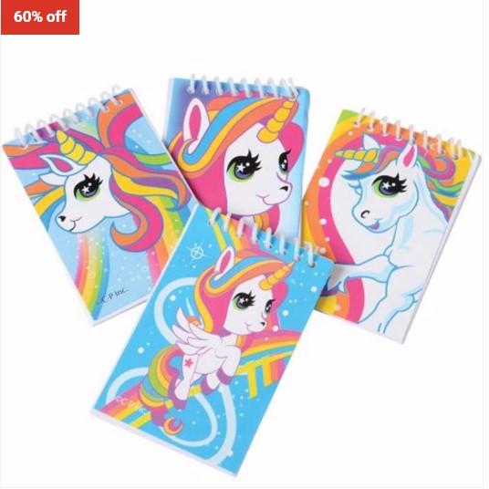 60% OFF US Toy Company Unicorn Notebooks 12 Pack $2 (RRP$5)