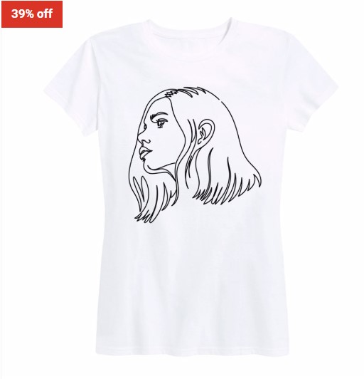 39% OFF Women’s Favs Contour Drawing Woman – Ladies SHORT SLEEVE CLASSIC FIT TEE $19 (RRP$31)