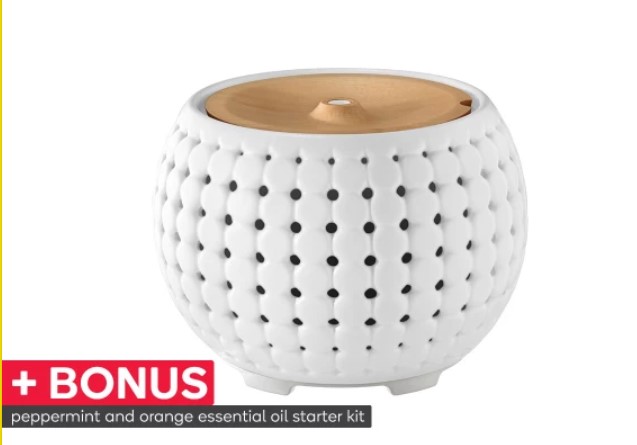 Ellia Gather Ultrasonic Aroma Ceramic Diffuser – White (ARM-910WT-WW) $119 (RRP $149.95)