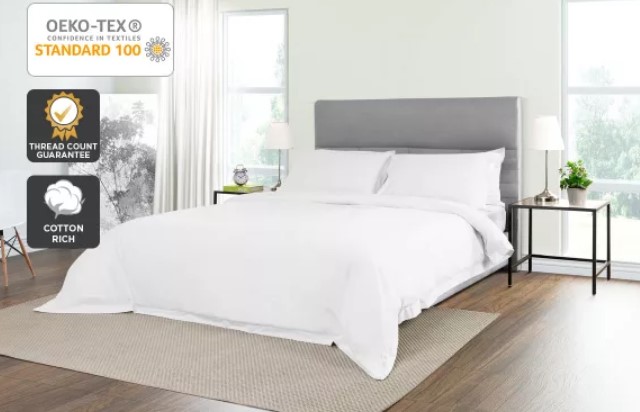 58% OFF Trafalgar 1500TC Cotton Rich Luxury Quilt Cover Set (Queen, White) $49 (Was $119)