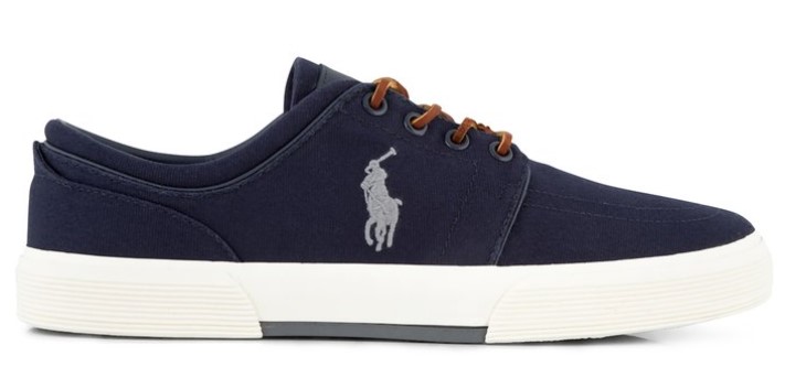 38% OFF Polo Ralph Lauren Men’s Faxon Canvas Low-Top Sneaker – Navy/Grey $69.99 (Don’t pay $113.88)
