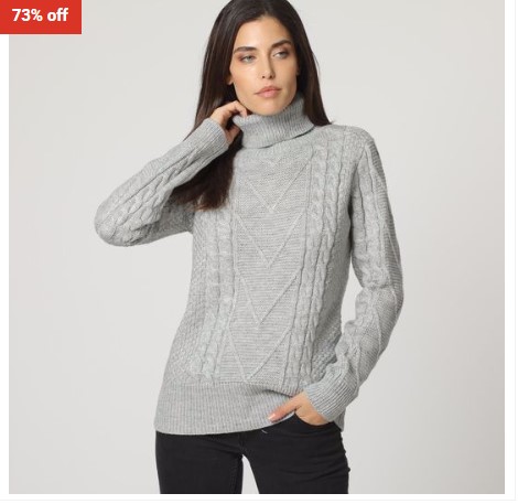 73% OFF Assuili Col Rouletorsade 4 Wire Sweater Flanelle $59 (RRP$222)