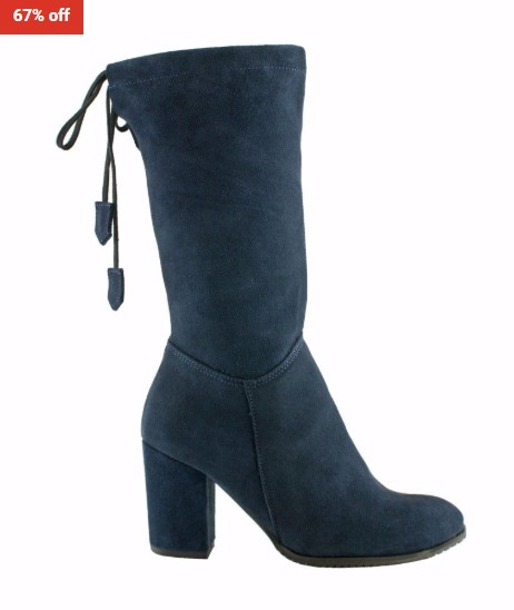 67% OFF Bosccolo Leather Boot 4605 Navy Blue $125 (RRP$374)