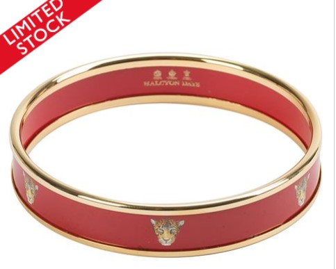 Halcyon Days Leopard Head Red & Gold Medium Bangle $69.00 (RRP:$190.00)