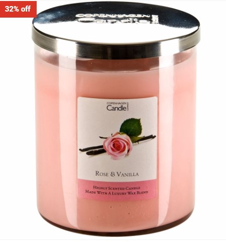 32% OFF Copenhagen Candles 70Hrs Burn Time Rose & Vanilla Signature 21oz Filled Glass $19 (RRP$27.75)