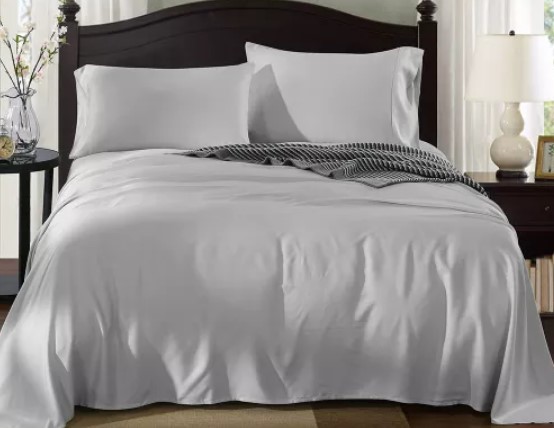 Royal Comfort 100% Natural Bamboo Bed Sheet Set (King, Silver) $59 (RRP $279)