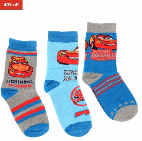 40% OFF Cars 3 Pack of Kids Socks $6 (RRP$10)