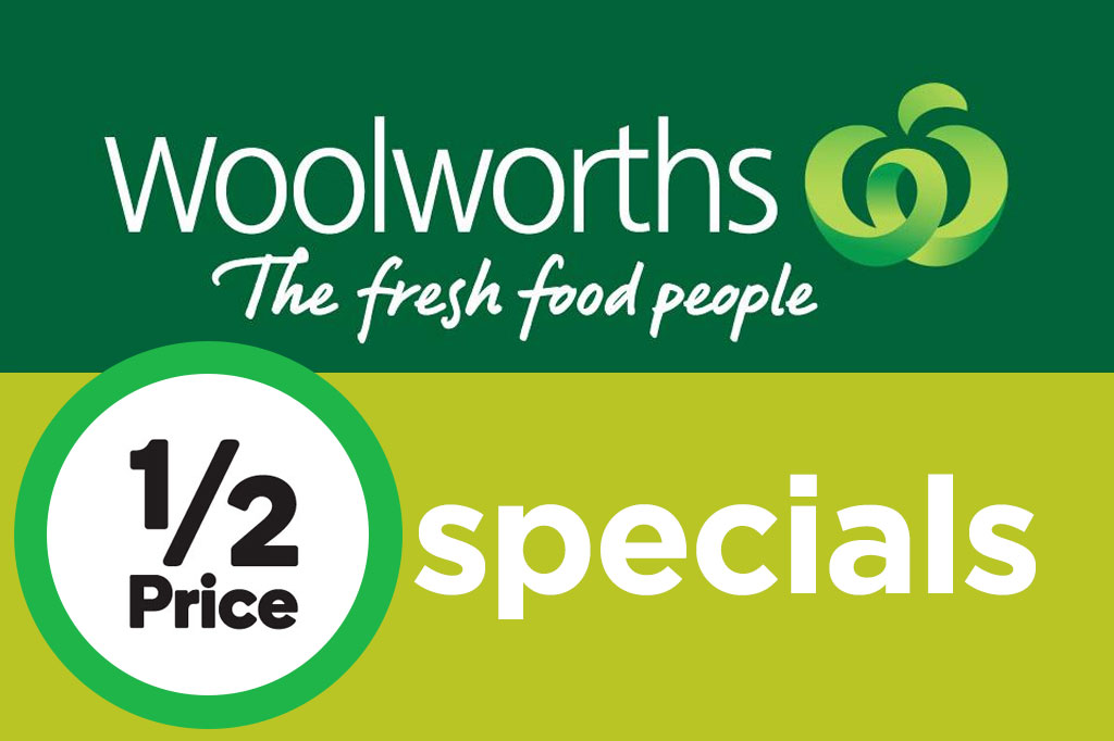 Woolies half price or more deals for this week 15th May